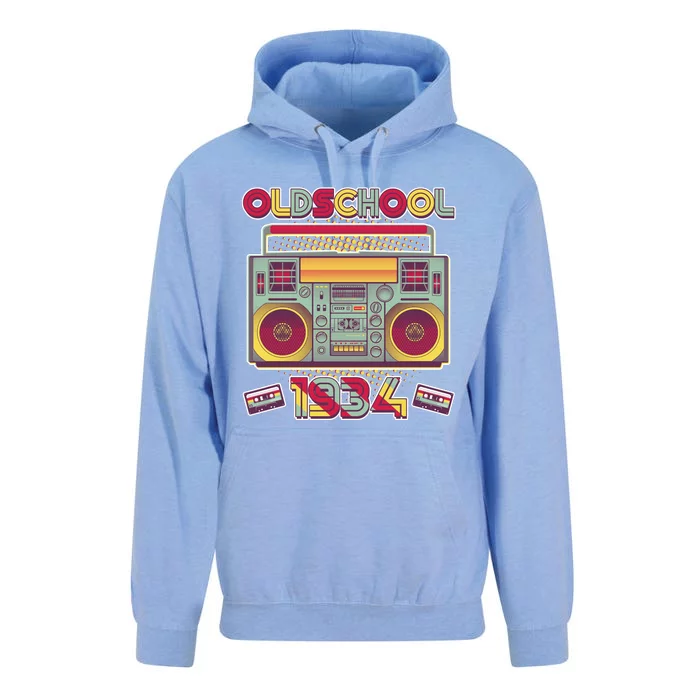 Oldschool Boombox 1934 90th Birthday Unisex Surf Hoodie