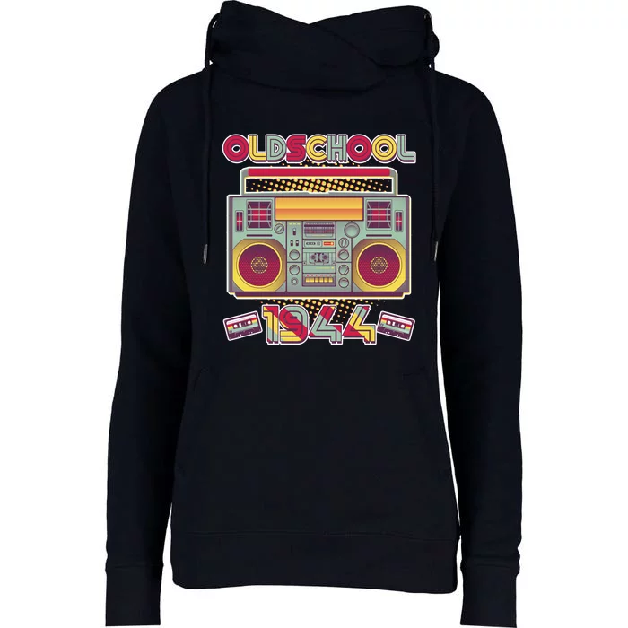 Oldschool Boombox 1944 80th Birthday Womens Funnel Neck Pullover Hood