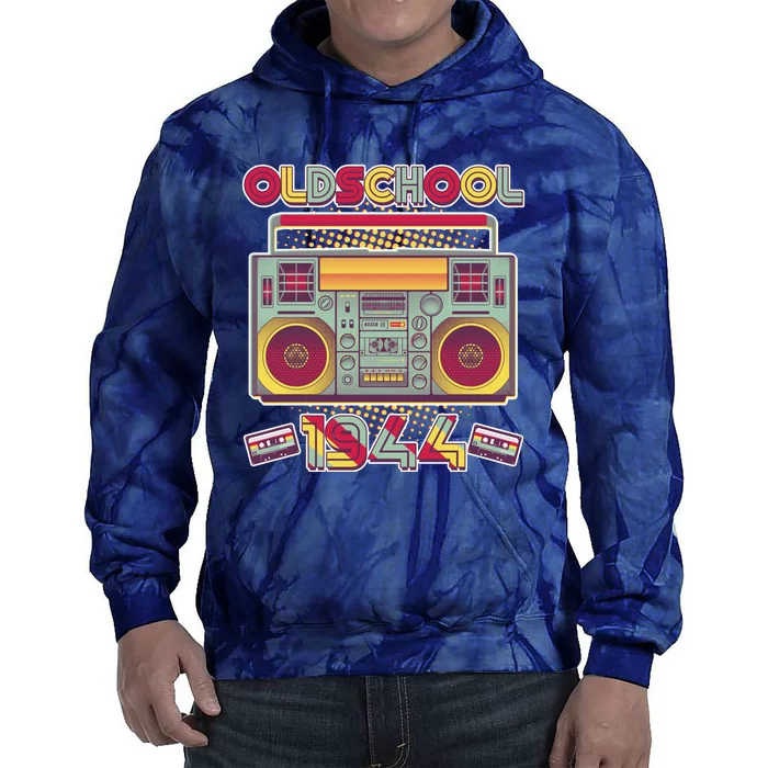 Oldschool Boombox 1944 80th Birthday Tie Dye Hoodie