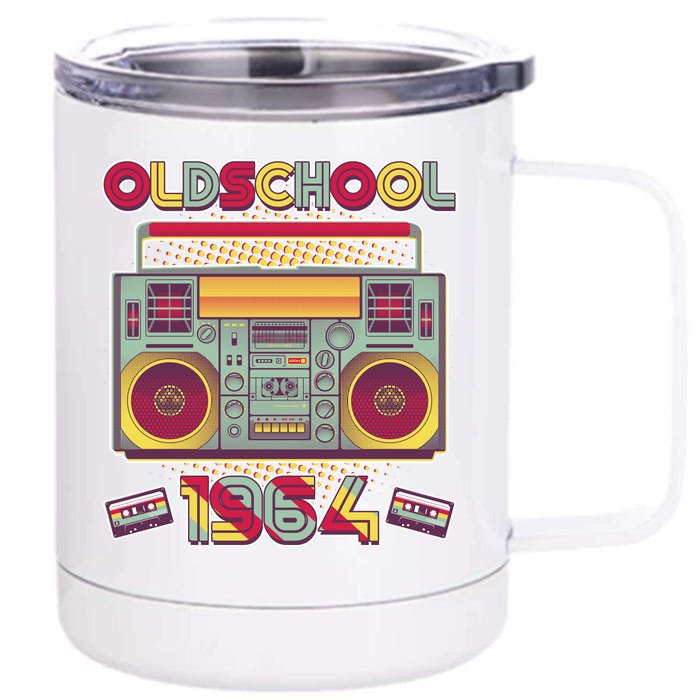 Oldschool Boombox 1964 60th Birthday Front & Back 12oz Stainless Steel Tumbler Cup