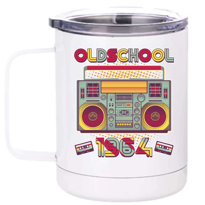 Oldschool Boombox 1964 60th Birthday Front & Back 12oz Stainless Steel Tumbler Cup