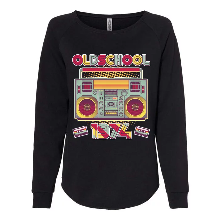 Oldschool Boombox 1974 50th Birthday Womens California Wash Sweatshirt