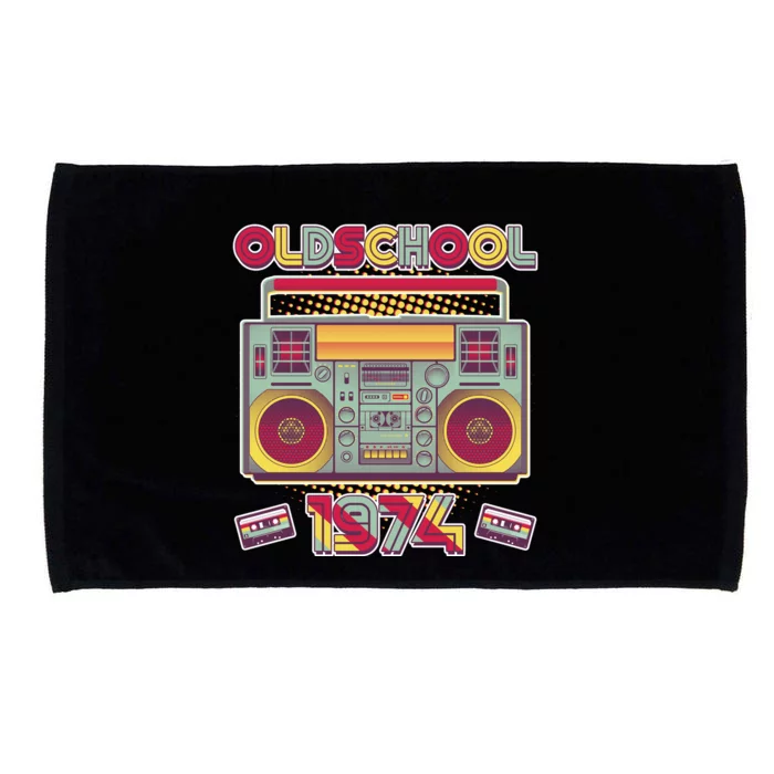 Oldschool Boombox 1974 50th Birthday Microfiber Hand Towel