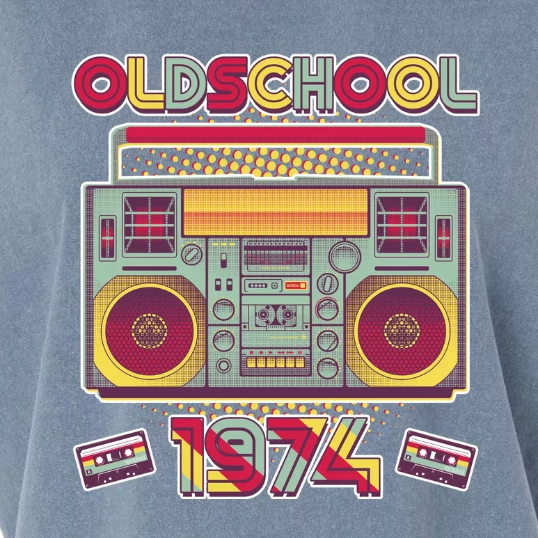 Oldschool Boombox 1974 50th Birthday Garment-Dyed Women's Muscle Tee