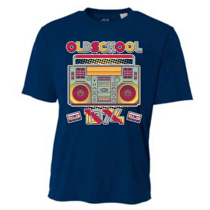 Oldschool Boombox 1974 50th Birthday Cooling Performance Crew T-Shirt