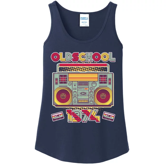 Oldschool Boombox 1974 50th Birthday Ladies Essential Tank