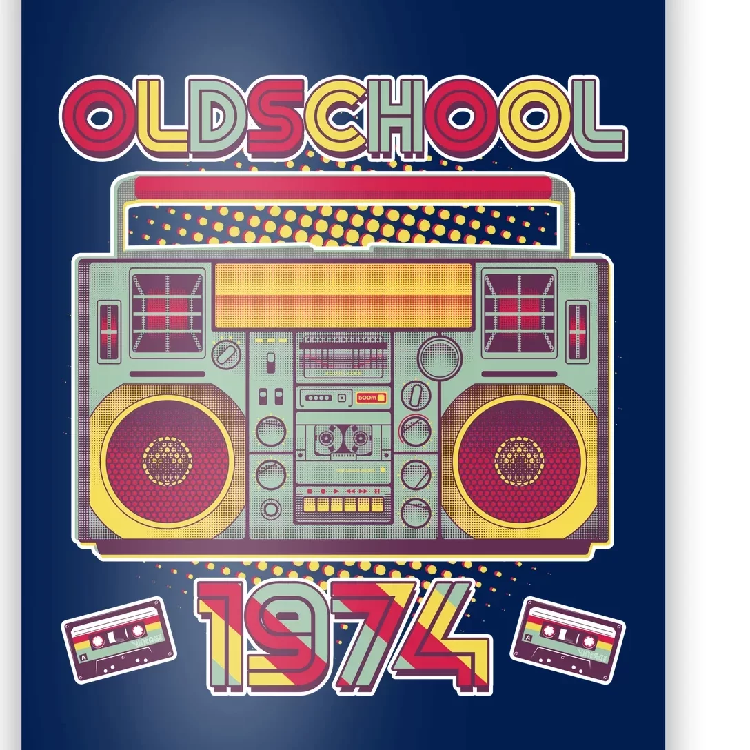 Oldschool Boombox 1974 50th Birthday Poster