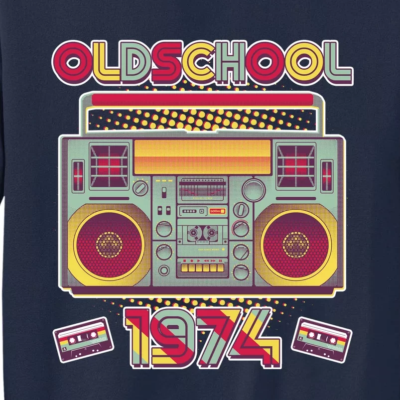 Oldschool Boombox 1974 50th Birthday Tall Sweatshirt