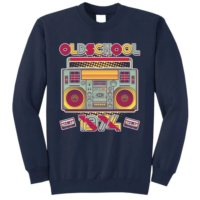 Oldschool Boombox 1974 50th Birthday Tall Sweatshirt