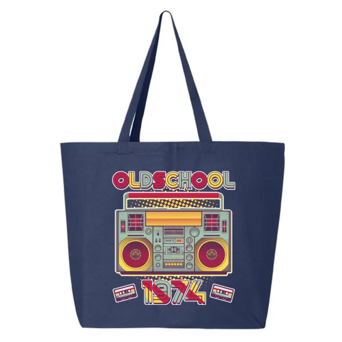 Oldschool Boombox 1974 50th Birthday 25L Jumbo Tote