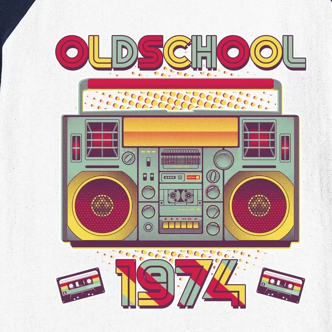 Oldschool Boombox 1974 50th Birthday Baseball Sleeve Shirt