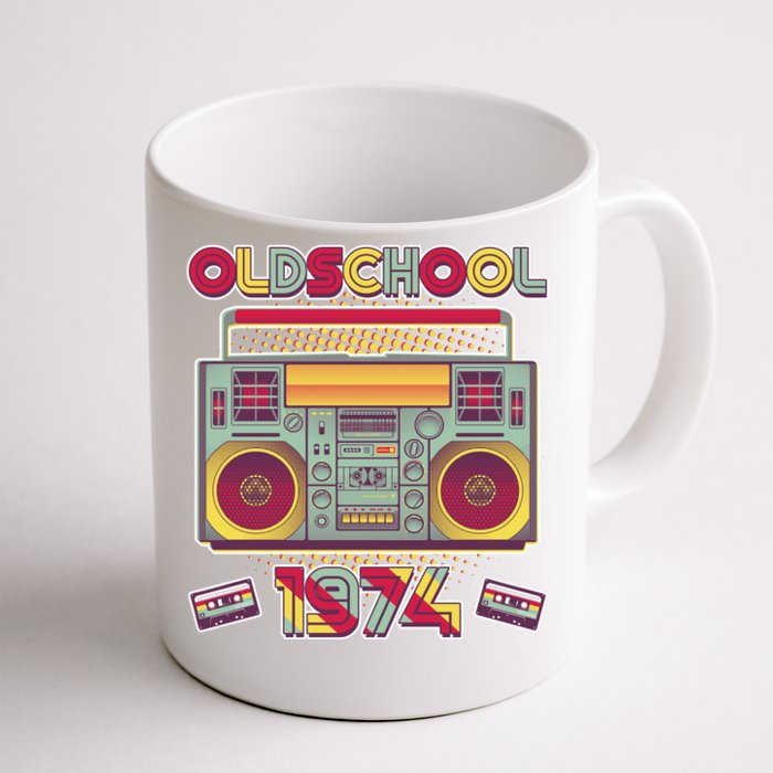 Oldschool Boombox 1974 50th Birthday Front & Back Coffee Mug