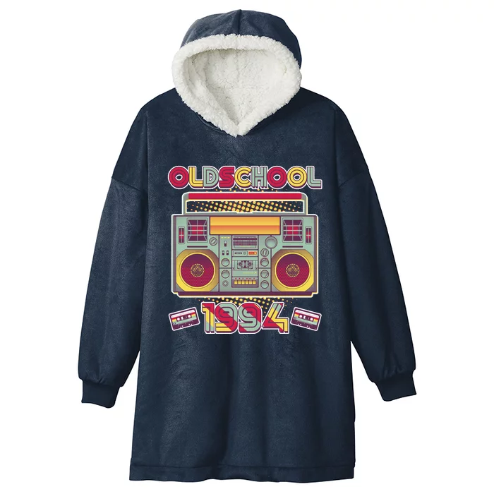 Oldschool Boombox 1994 30th Birthday Hooded Wearable Blanket