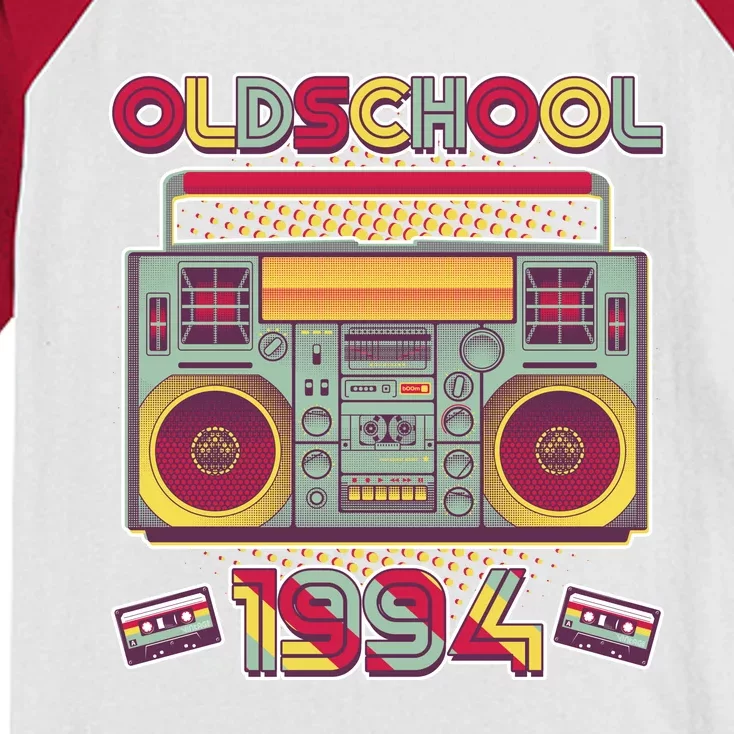 Oldschool Boombox 1994 30th Birthday Kids Colorblock Raglan Jersey