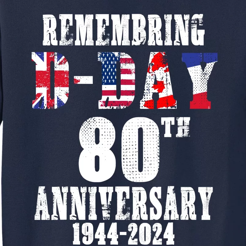 Omaha Beach 1944 Dday 2024 80th Anniversary Normandy Tall Sweatshirt