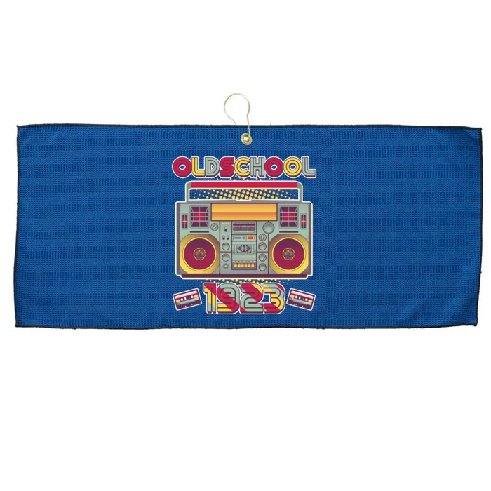 Oldschool Boombox 1923 100th Birthday Large Microfiber Waffle Golf Towel