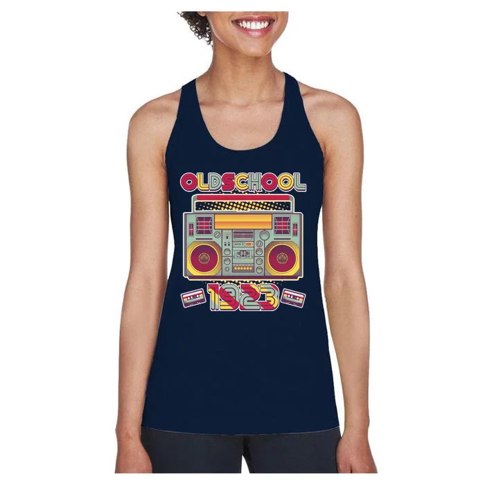 Oldschool Boombox 1923 100th Birthday Women's Racerback Tank