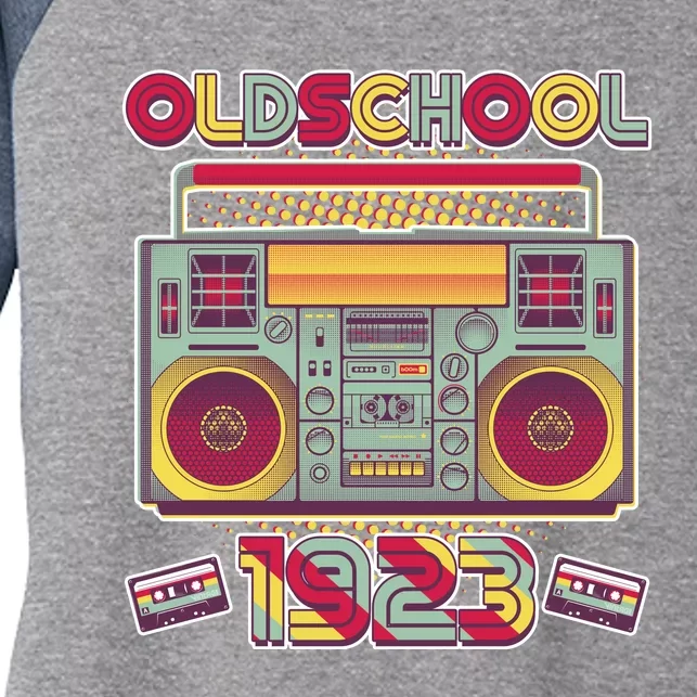 Oldschool Boombox 1923 100th Birthday Women's Tri-Blend 3/4-Sleeve Raglan Shirt