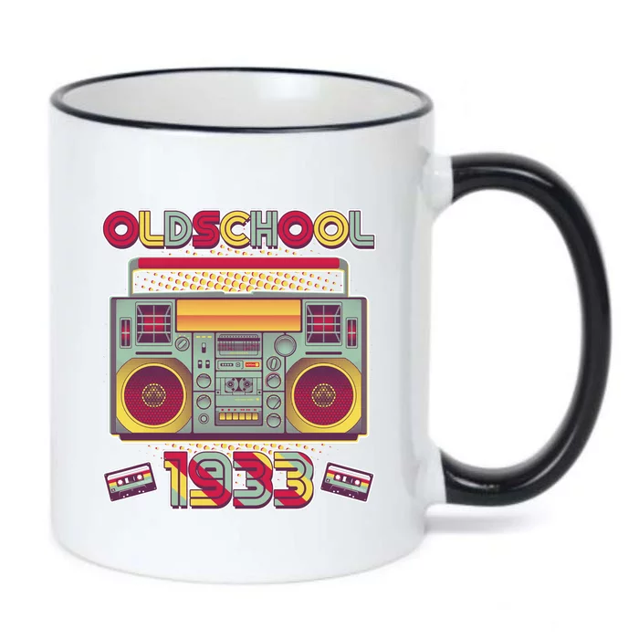 Oldschool Boombox 1933 90th Birthday Black Color Changing Mug