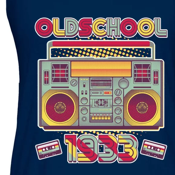 Oldschool Boombox 1933 90th Birthday Ladies Essential Flowy Tank