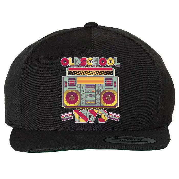 Oldschool Boombox 1973 50th Birthday Wool Snapback Cap