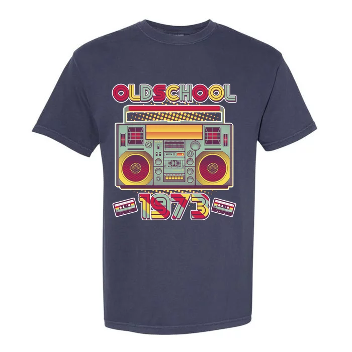 Oldschool Boombox 1973 50th Birthday Garment-Dyed Heavyweight T-Shirt