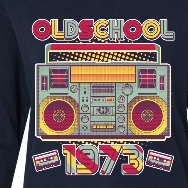 Oldschool Boombox 1973 50th Birthday Womens Cotton Relaxed Long Sleeve T-Shirt