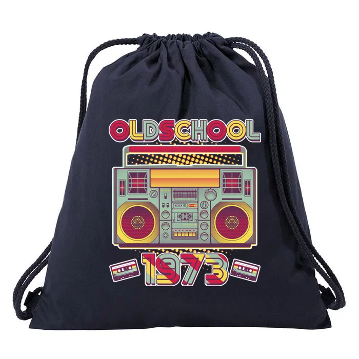 Oldschool Boombox 1973 50th Birthday Drawstring Bag