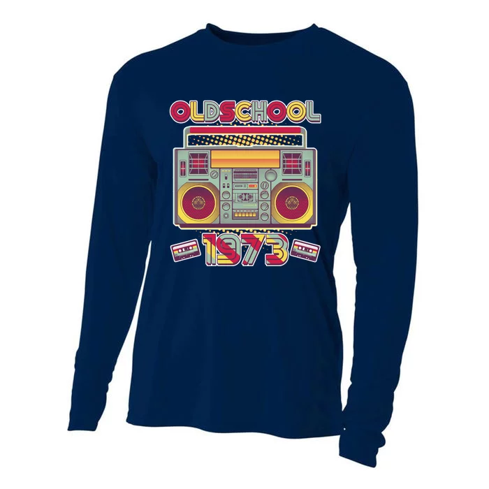 Oldschool Boombox 1973 50th Birthday Cooling Performance Long Sleeve Crew