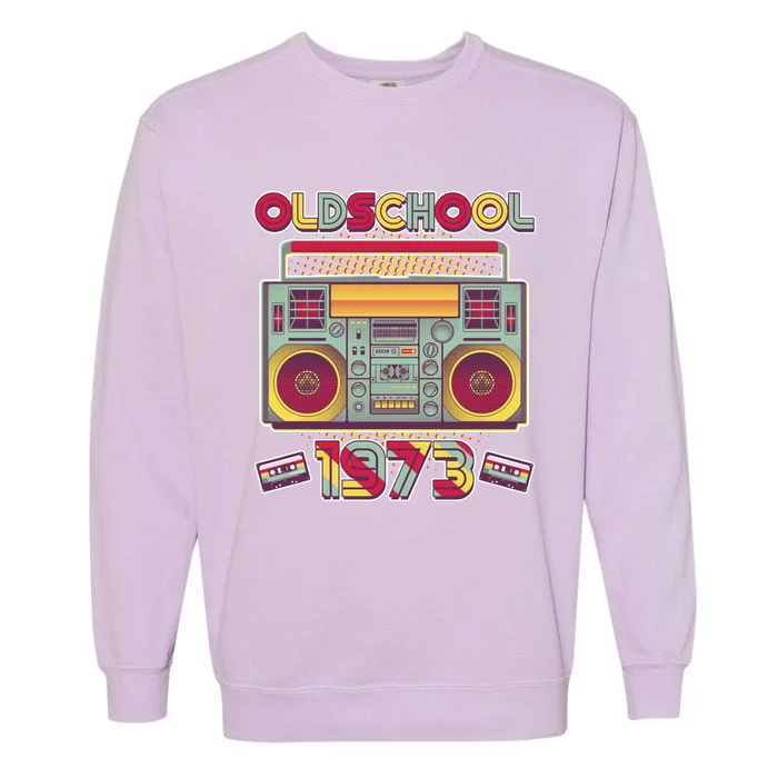 Oldschool Boombox 1973 50th Birthday Garment-Dyed Sweatshirt