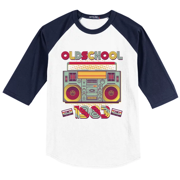 Oldschool Boombox 1983 40th Birthday Baseball Sleeve Shirt