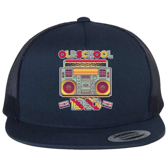 Oldschool Boombox 1993 30th Birthday Flat Bill Trucker Hat