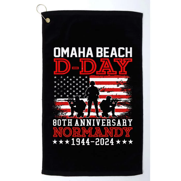 Omaha Beach 1944 Dday 80th Anniversary Normandy Usa Flag Platinum Collection Golf Towel