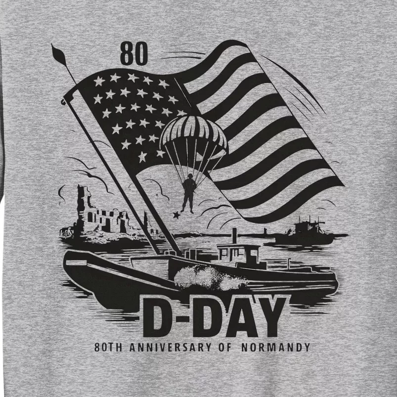 Omaha Beach 1944 Dday 2024 80th Anniversary Normandy Tall Sweatshirt