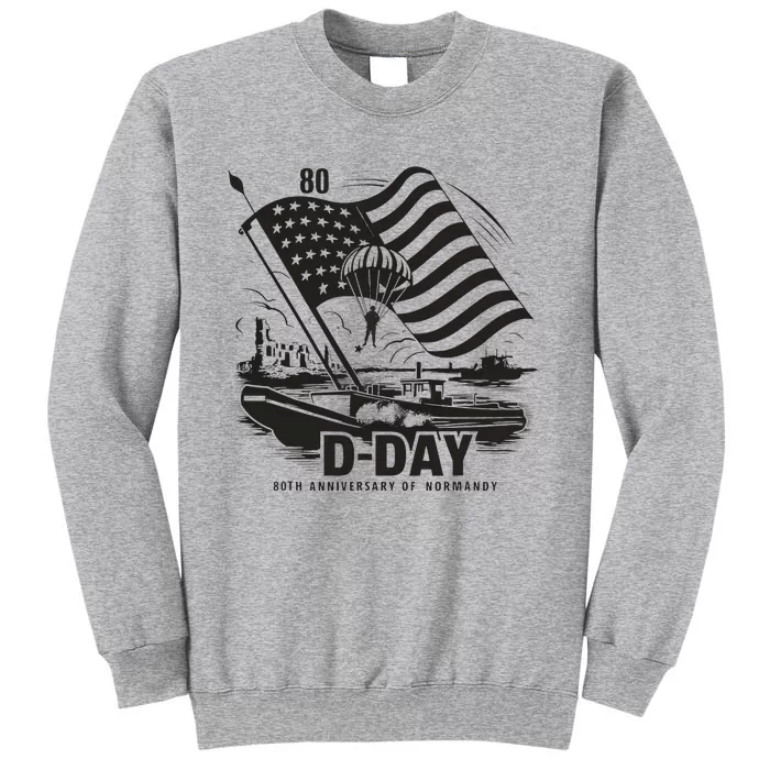 Omaha Beach 1944 Dday 2024 80th Anniversary Normandy Tall Sweatshirt