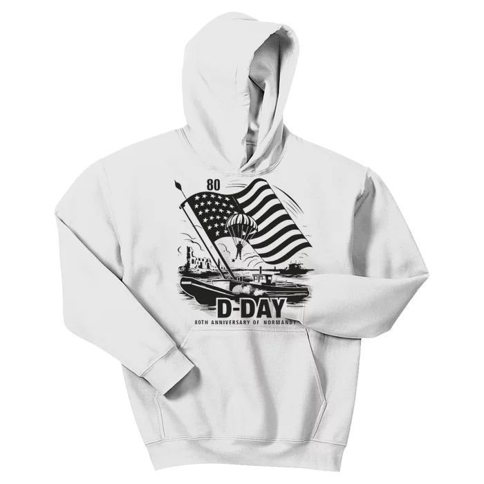 Omaha Beach 1944 Dday 2024 80th Anniversary Normandy Kids Hoodie