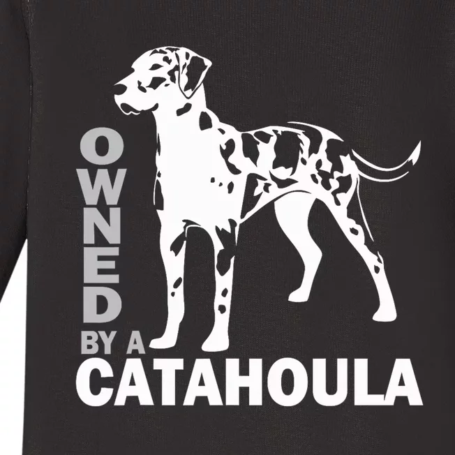 Owned By A Catahoula Leopard Dog Louisiana Cur Dog Baby Long Sleeve Bodysuit