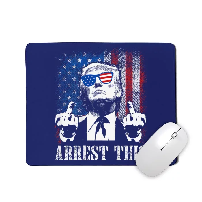 (On Back) Arrest This Trump 2024 Us American Flag Mousepad