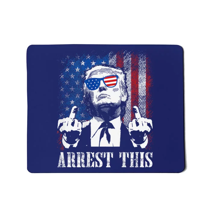 (On Back) Arrest This Trump 2024 Us American Flag Mousepad