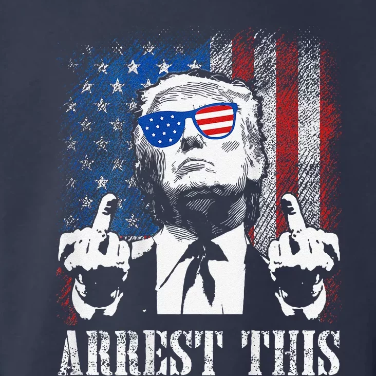 (On Back) Arrest This Trump 2024 Us American Flag Toddler Hoodie