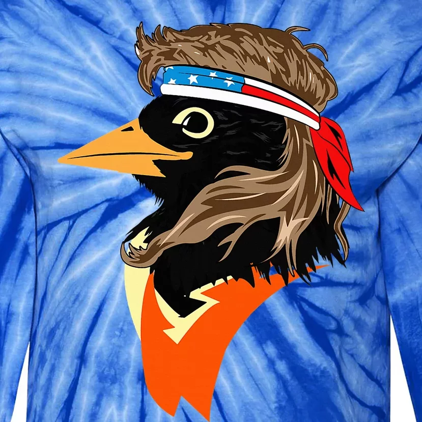 Oriole Bird American Hero Funny Trendy Tie-Dye Long Sleeve Shirt