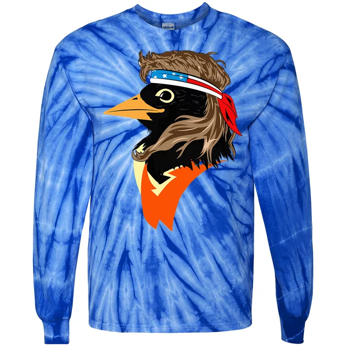 Oriole Bird American Hero Funny Trendy Tie-Dye Long Sleeve Shirt