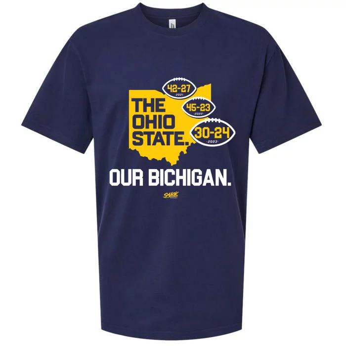 Our Bichigan Antiosu Score For Michigan College Sueded Cloud Jersey T-Shirt