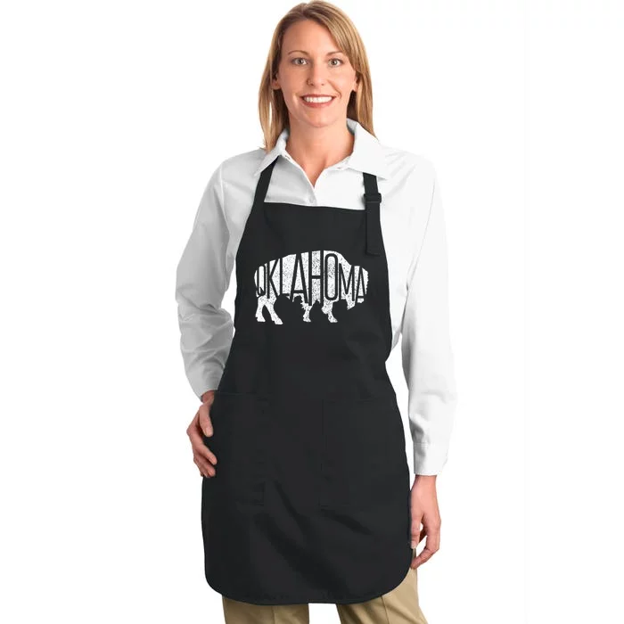 Oklahoma Bison American Buffalo National Park Souvenir Full-Length Apron With Pocket