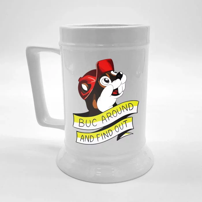 Otter Buc Around And Find Out Front & Back Beer Stein