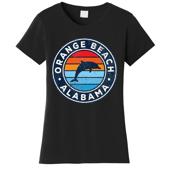 Orange Beach Alabama AL Vintage Dolphin Retro 70s Women's T-Shirt