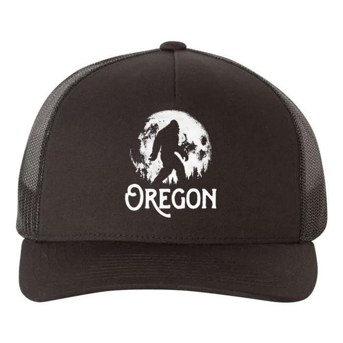 Oregon Bigfoot At Night! Cool Full Moon & Trees Sasquatch Yupoong Adult 5-Panel Trucker Hat