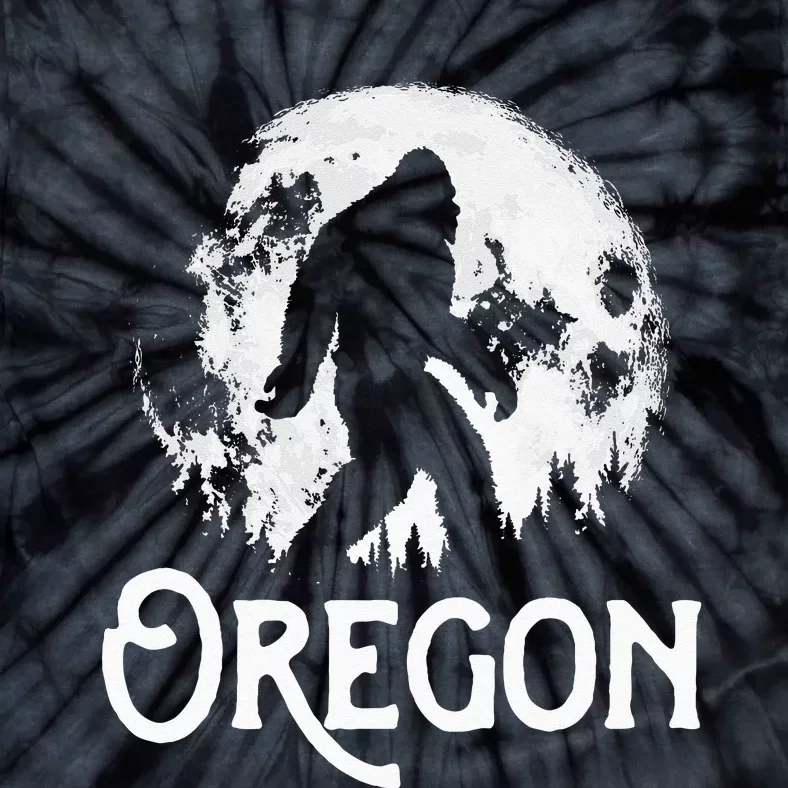 Oregon Bigfoot At Night! Cool Full Moon & Trees Sasquatch Tie-Dye T-Shirt