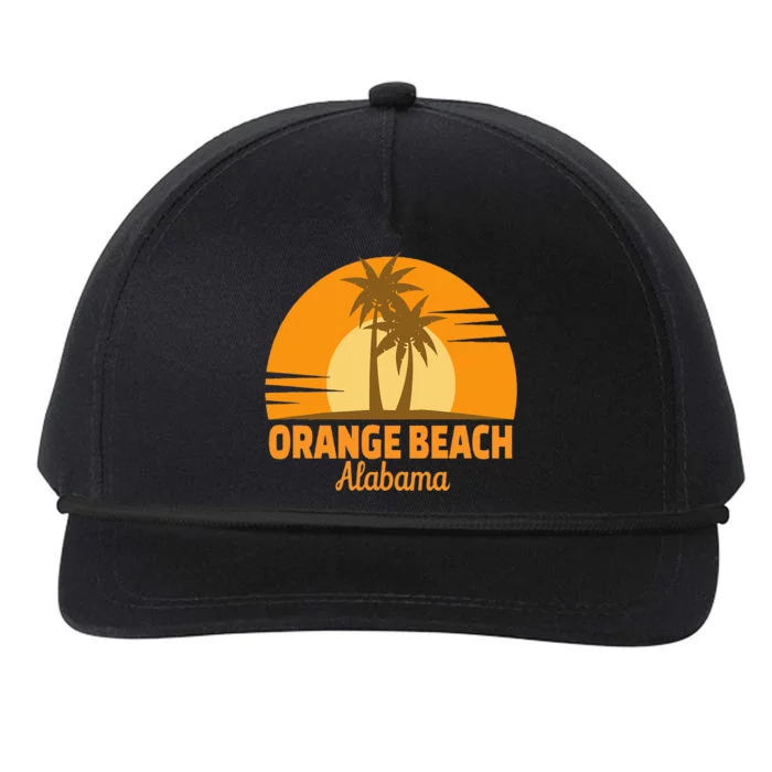 Orange Beach Alabama Retro Beach Vacation Snapback Five-Panel Rope Hat