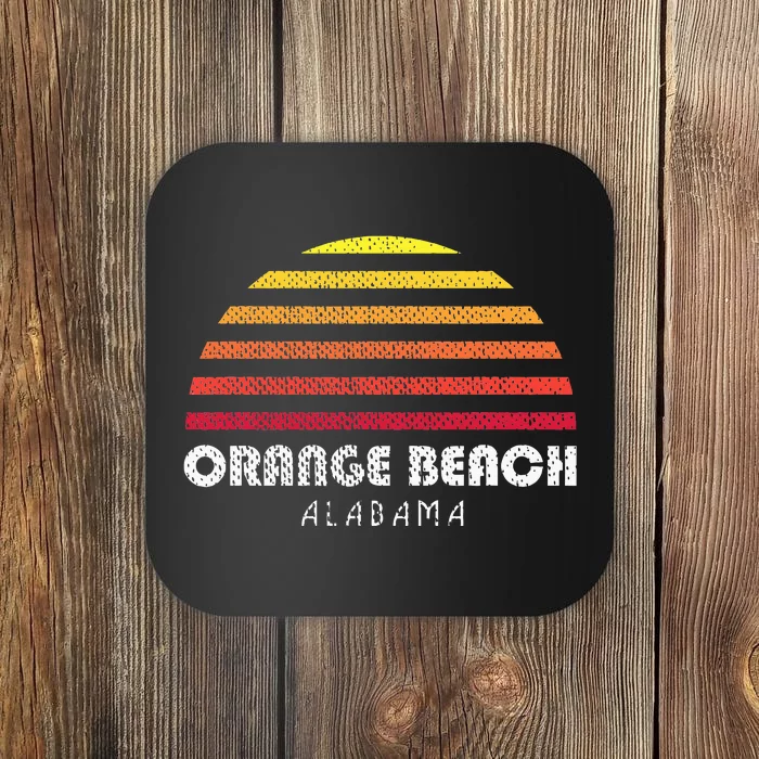 Orange Beach Alabama Retro Vintage Style Distressed Sunset Coaster